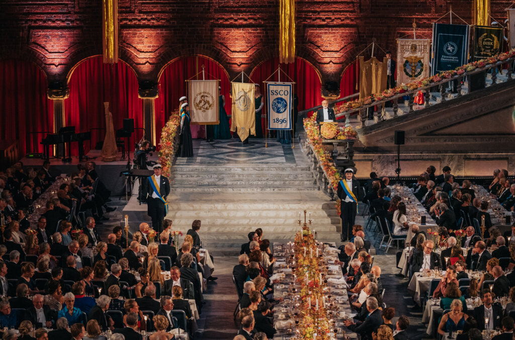 An aerial view of the Nobel Prize banquet 2022