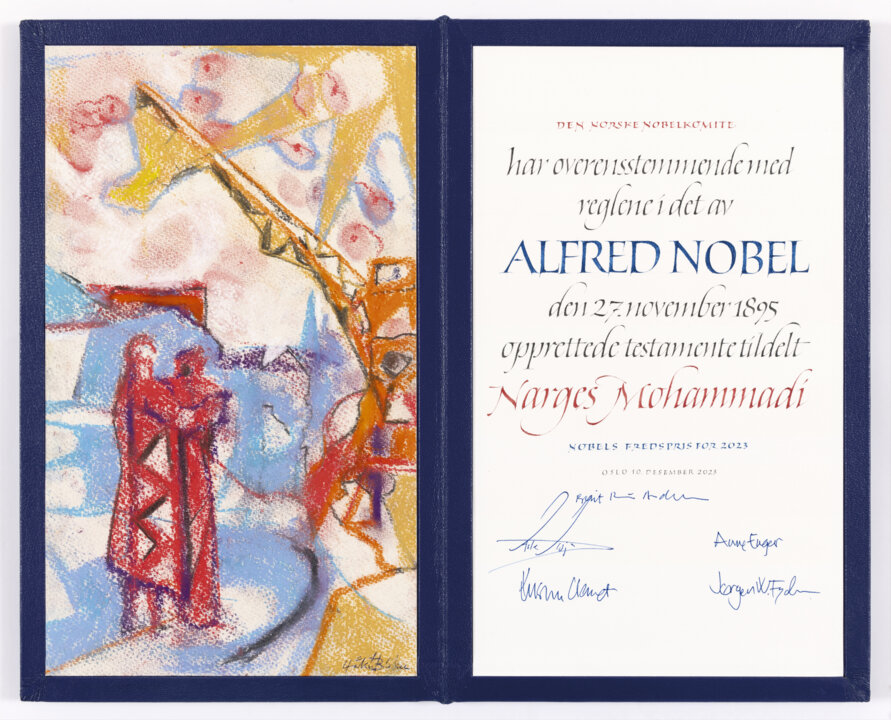 Narges Mohammadi - Nobel Prize diploma