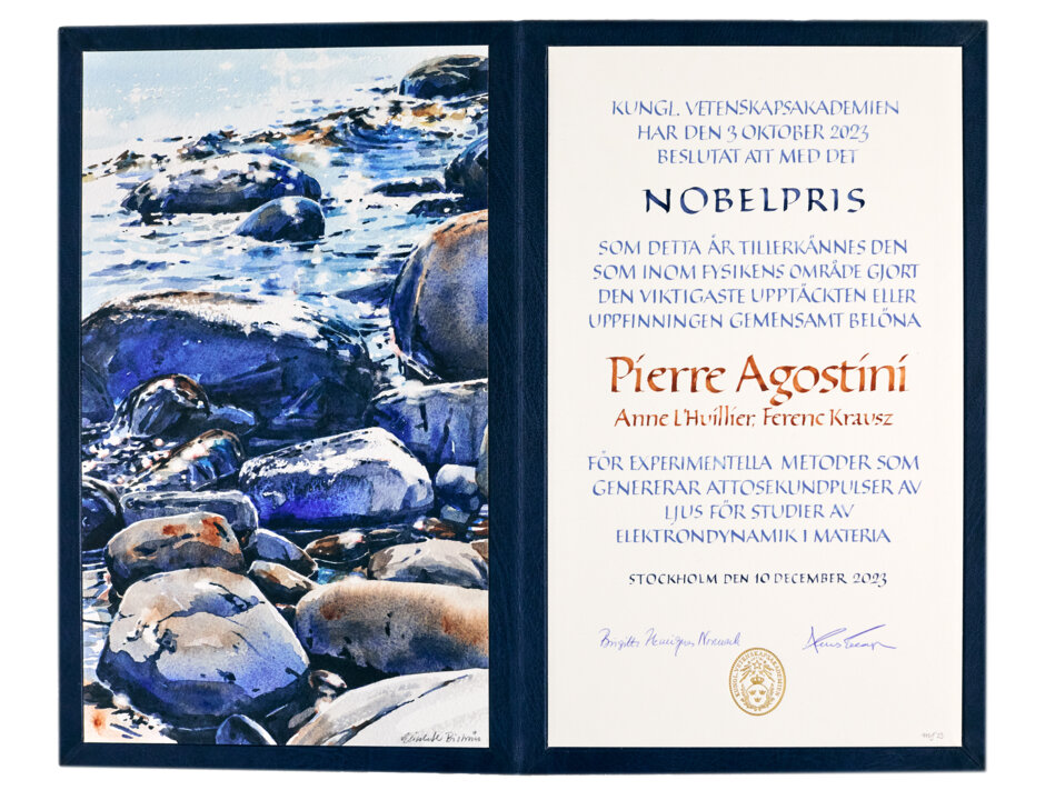 Pierre Agostini - Nobel Prize diploma