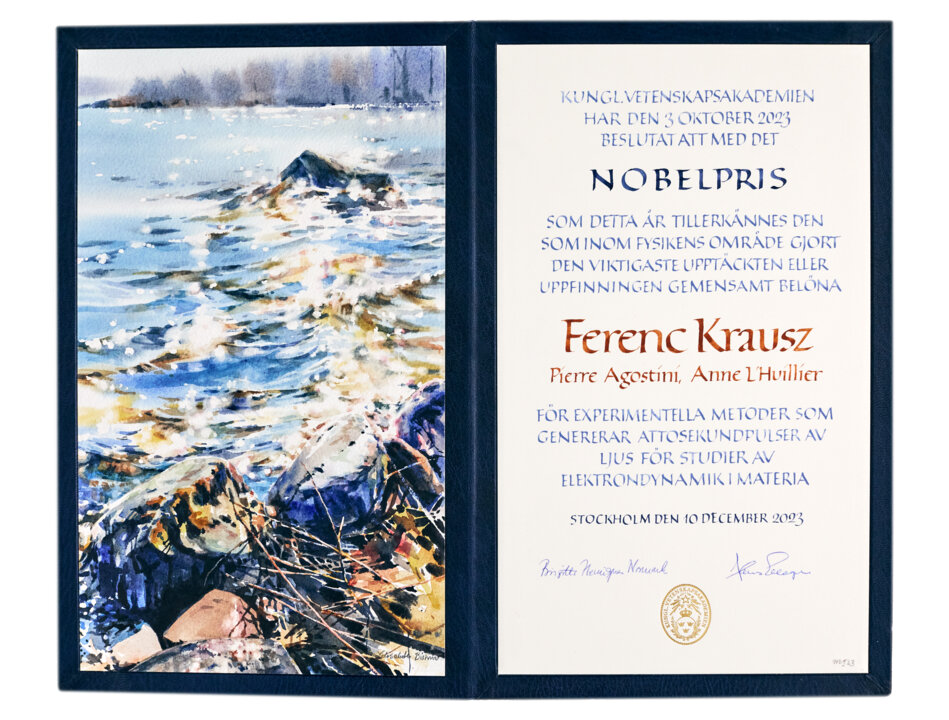 Ferenc Krausz - Nobel Prize diploma