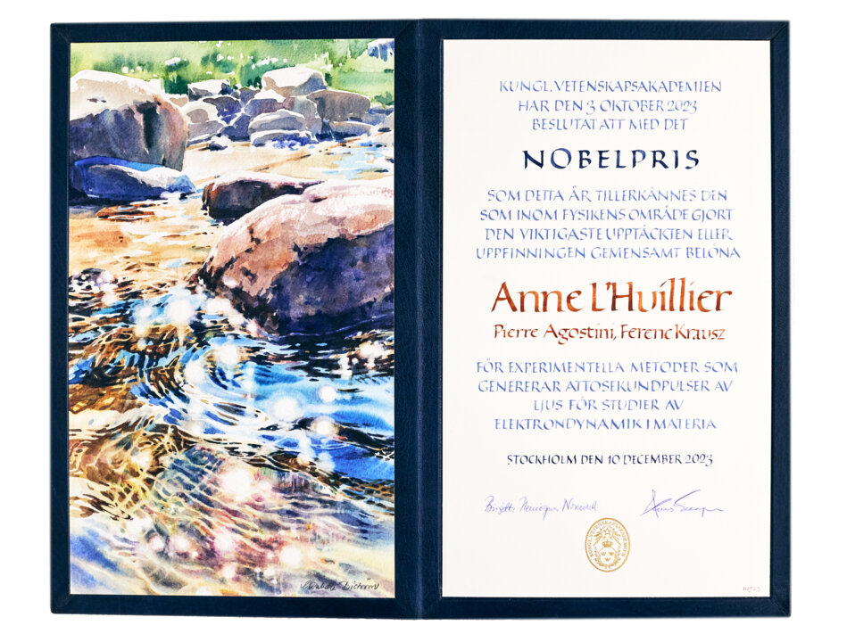 Anne L’Huillier - Nobel Prize diploma