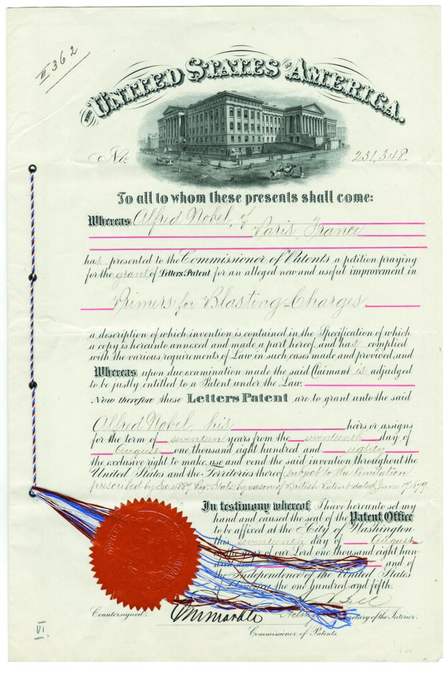 American patent certificate