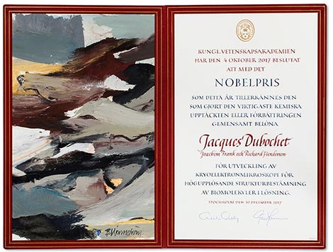 Jacques Dubochet - Nobel Prize diploma