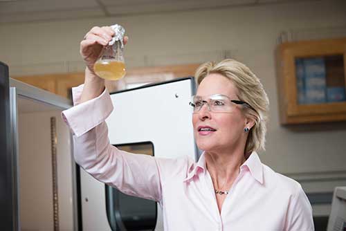 Frances Arnold in the laboratory.