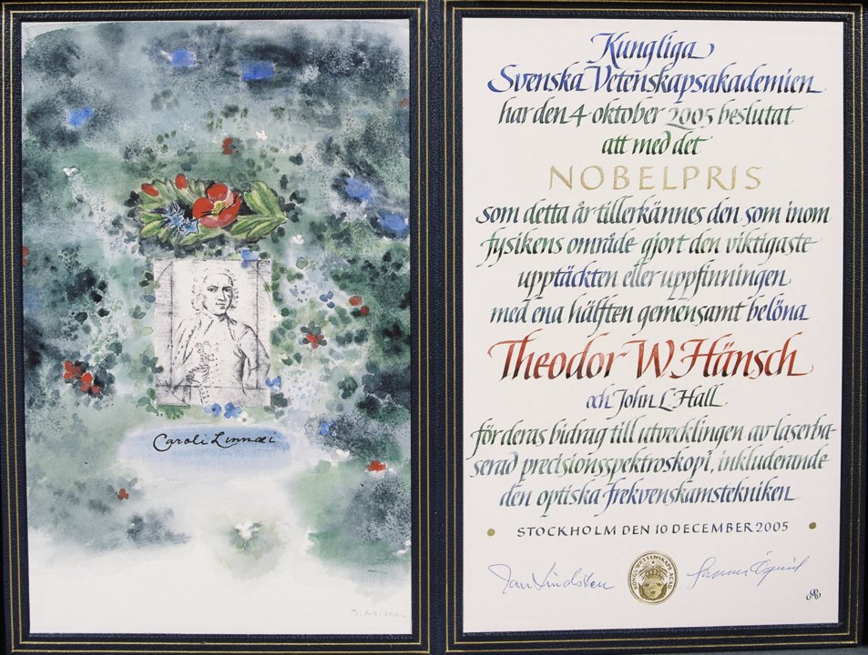 Theodor W. Hänsch - Nobel Prize diploma