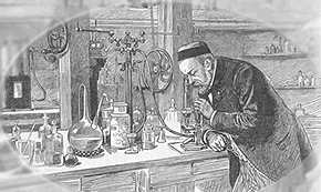 Pasteur in his lab