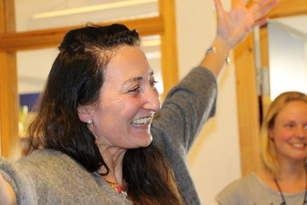 May-Britt Moser after receiving the news about the Nobel Prize. Photo: Nancy Bazilchuk, NTNU Communication Div.
