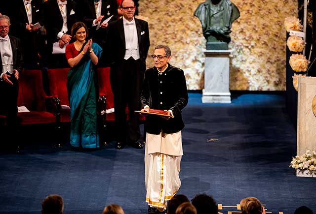 Abhijit Banerjee after receiving his Nobel Prize