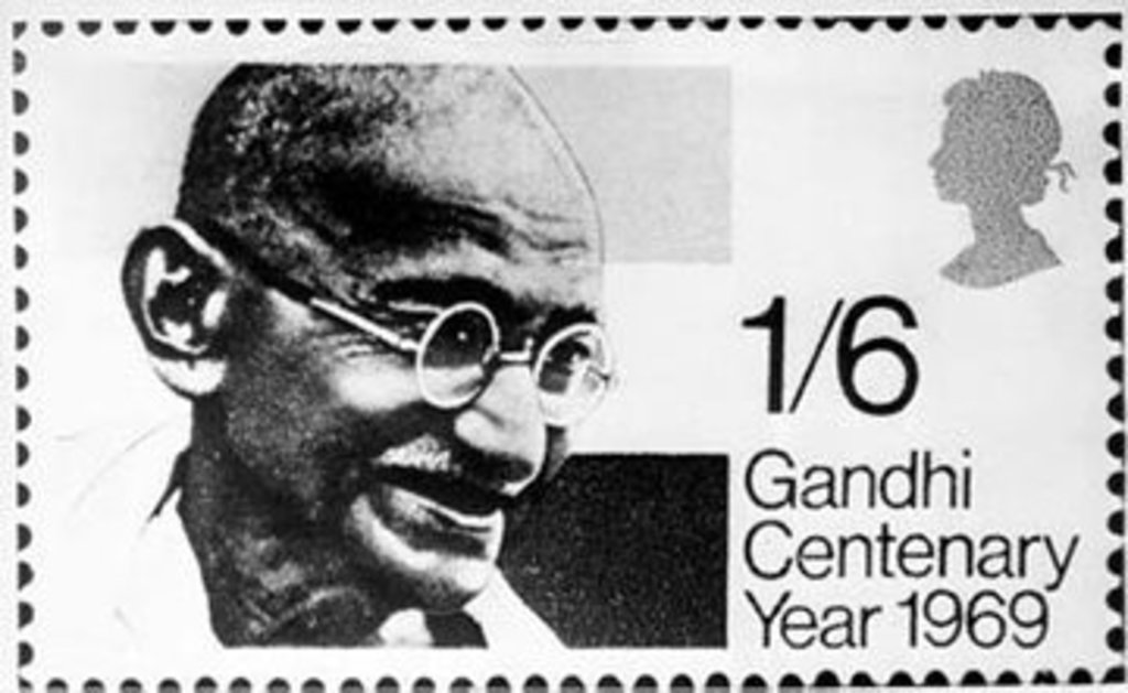 Gandhi on UK stamp
