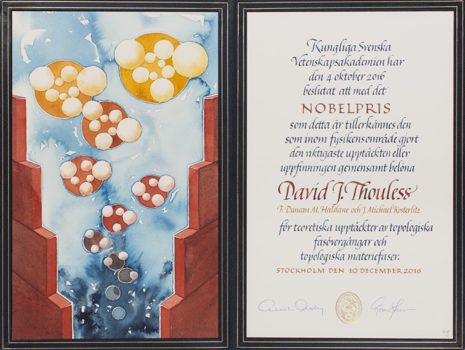David J. Thouless - Nobel Prize diploma